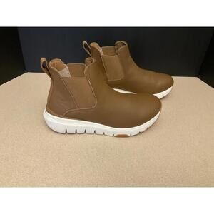 New! Womens KURU Flex Astra Brown Leather Chelsea Plantar Fasciitis Boots. 6.5M.